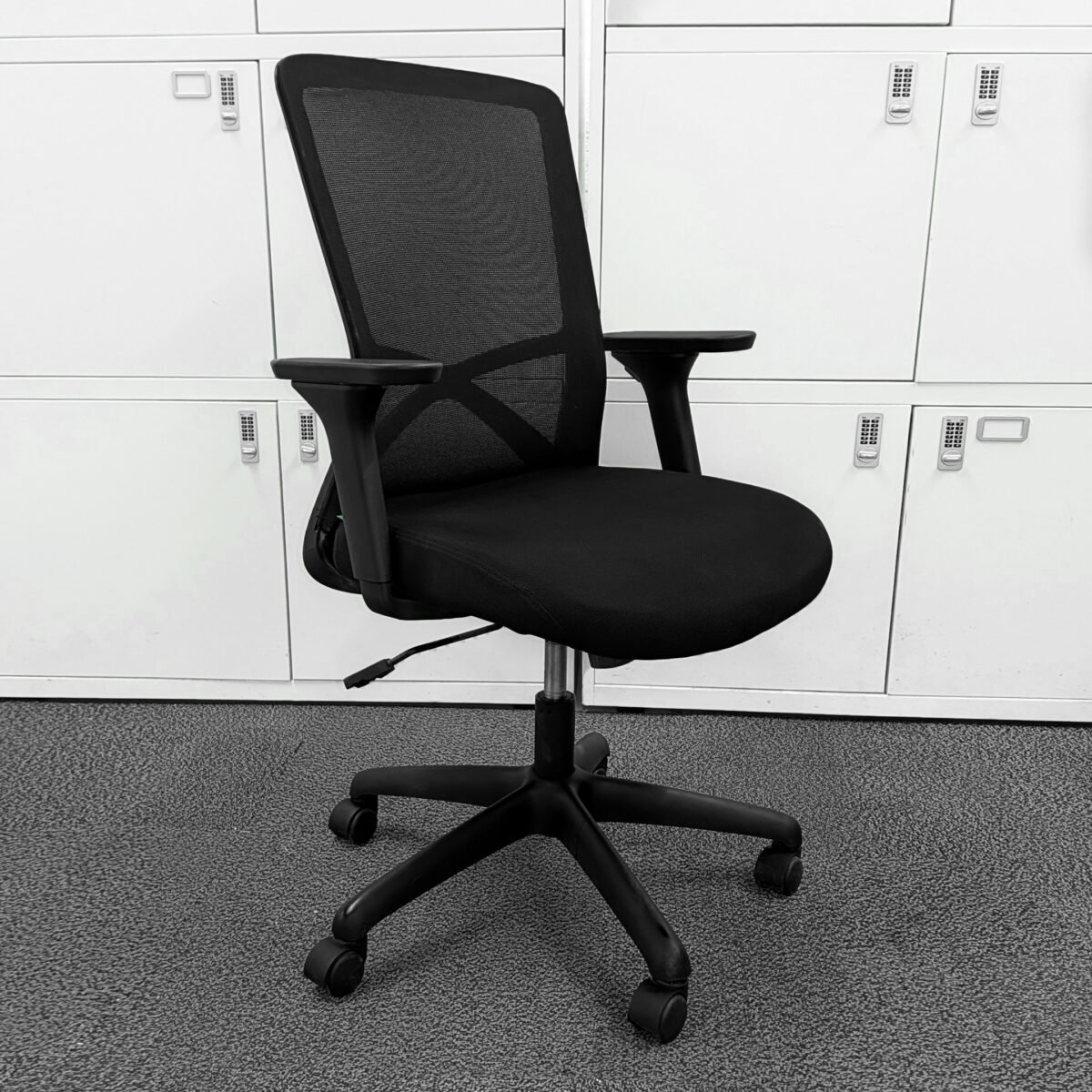 Mesh High Back Operator Chair with Adjustable Arms - Image 1