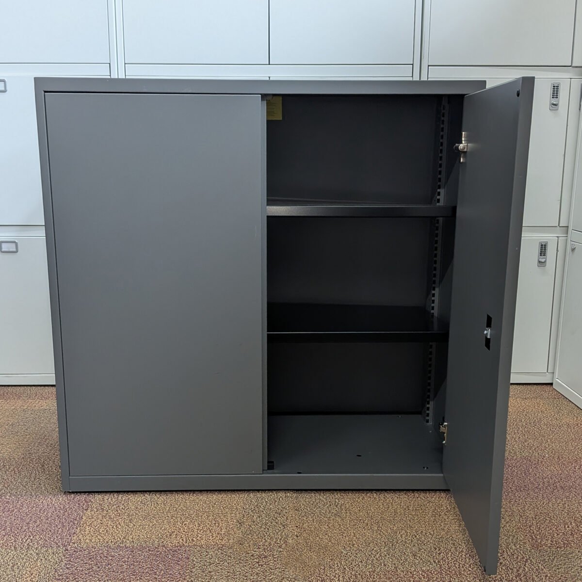 Metal Office Cupboards With 2 Shelves - Image 2