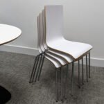 Round Meeting Table & 4 Chairs - White - Image 2