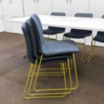 White Meeting/Boardroom Table with 6 RBM Noor Stackable Chairs - Image 2
